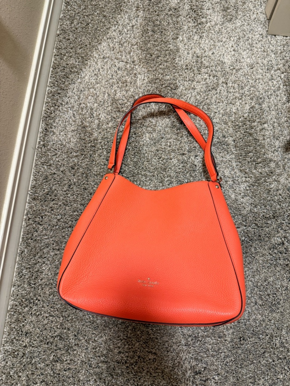 kate spade Vibrant Orange Pebbled Leather Shoulder Bag